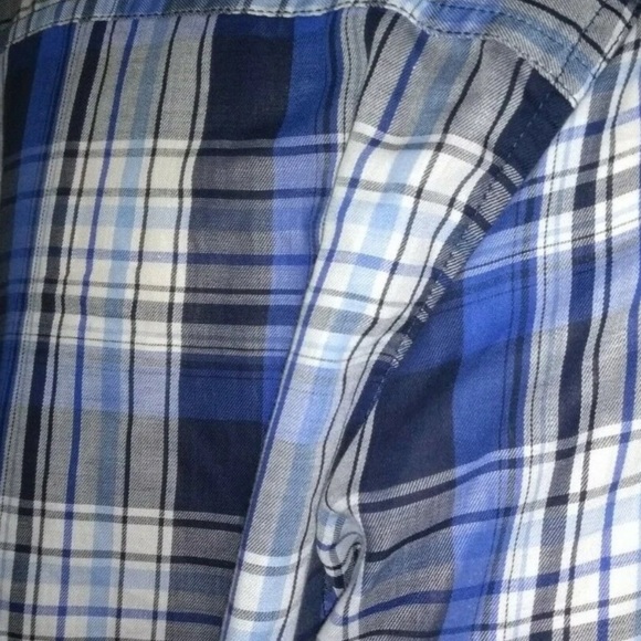 Ralph Lauren Blue & White Plaid Button Down Shirt Relaxed Notched Collar Size XL - Picture 5 of 8